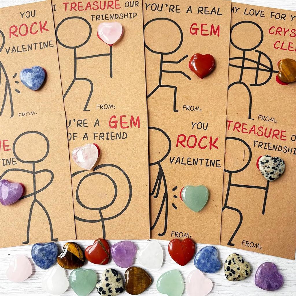 Çocuklar İçin Sevgililer Günü Hediyeleri - Kalp Şeklinde Plastik Kalp Şeklinde Malzemeli 24 Paket Sevgililer Günü Kartı Sevgililer Günü