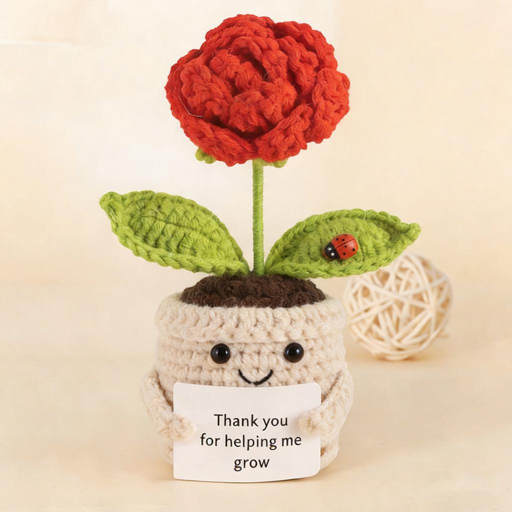 Crocheted Wool Doll Potted Plants, Creative Potted Plants, Cute Ornaments, Home Decoration, Handicrafts, Gifts