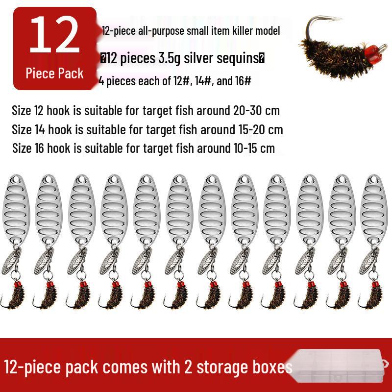 Modified Fly Fishing Hooks: Flat Vibration Spinner, Dragon Scale Micro Lures for Mandarin Fish & Crucian Carp