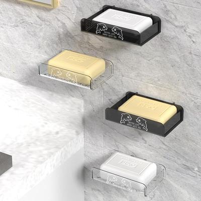 Seifenregal ohne Bohren, wandmontierter Seifenhalter, Seifenschwammschale, Badezimmerzubehör, Seifenschalen, selbstklebend