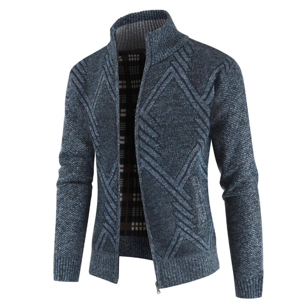 Winter Men's Casual Fashion Cardigan Sweater Jacket Long Sleeve Knitted Sweater Top Outwear Coat