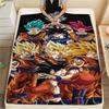 Son Goku Print Flannel Blanket, Warm for Sofa Bed Chair Picnic Travel, Bedroom Decorative Home Throw -HE17