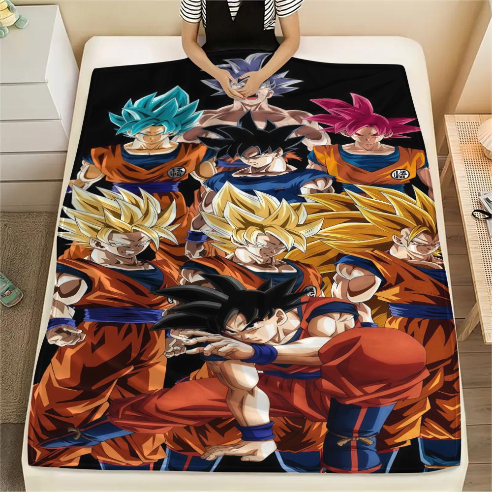 

Son Goku Print Flannel Blanket, Warm for Sofa Bed Chair Picnic Travel, Bedroom Decorative Home Throw -HE17 75x90cm