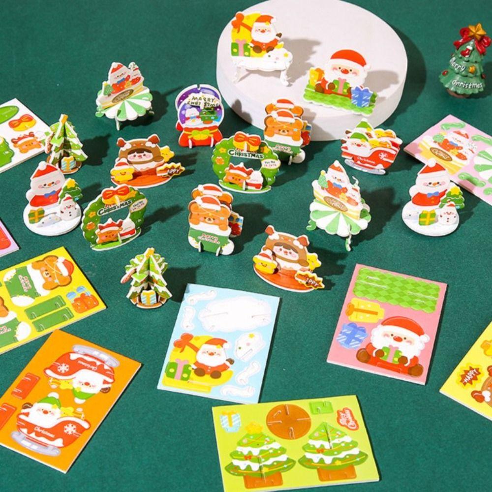 Christmas Tree Kids Xmas Arts Puzzle Santa Claus DIY Mini Christmas Tree  Kindergarten