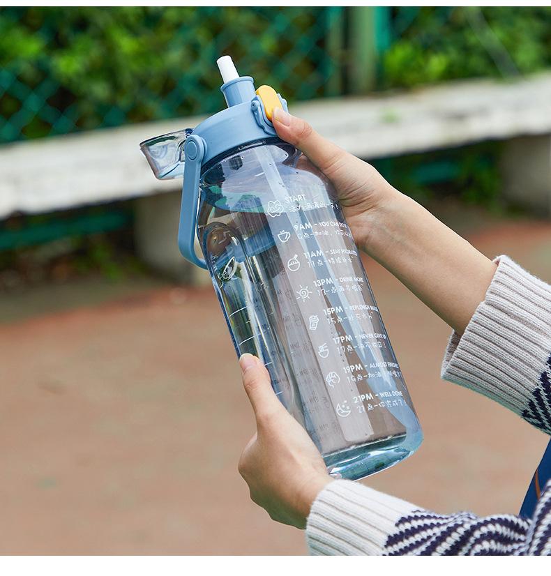 2 Liter Sports Water Bottles Transparent Plastic Water Cup BPA Free Water Bottle Portable Outdoor Travel Bicycle Drinkware Jug