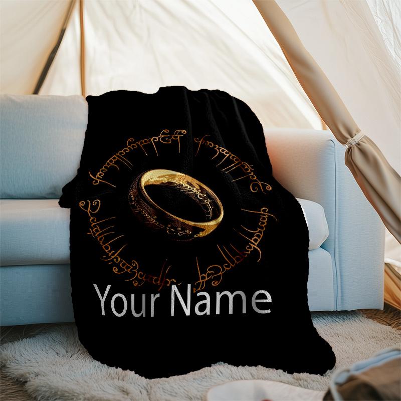 Custom Name The Lord of the Rings Theme Printed Blanket - Perfect for Couch, Bed, Travel & Outdoor Use | Machine Washable, Cozy & Durable.
