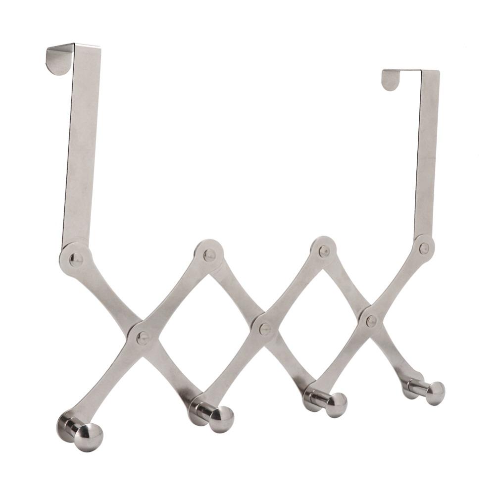 Durable Door Hanging Rack Silver Black Folding Door Hanger Practical Over Door Hook Space Saving
