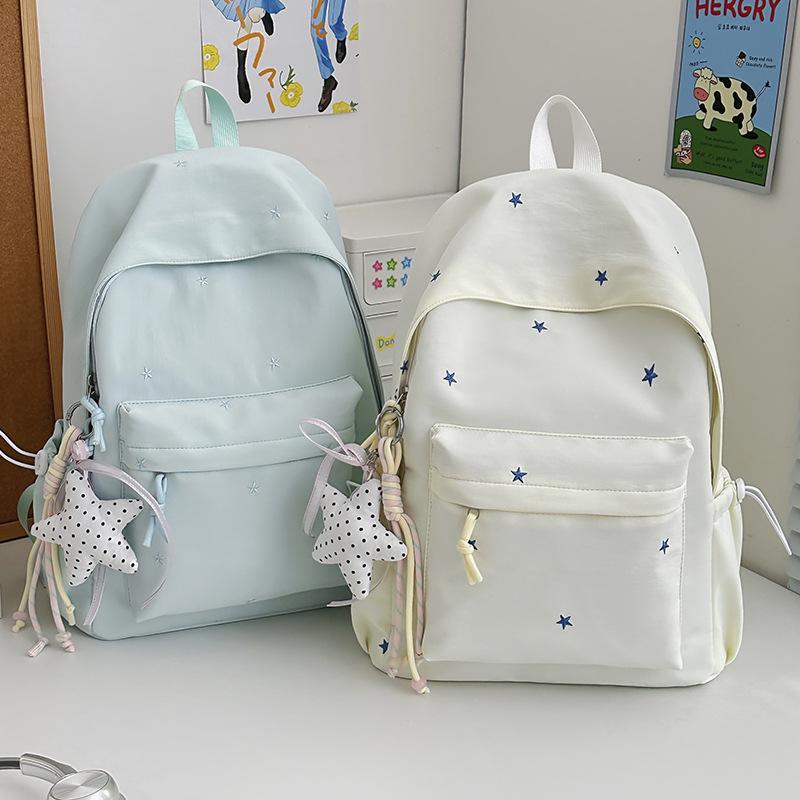 Schulrucksack1011 Herbst neuer Rucksack große Kapazität Einschulung Mittelschüler Schulrucksack mehrfarbiger Rucksack mit Stickerei-Schleife
