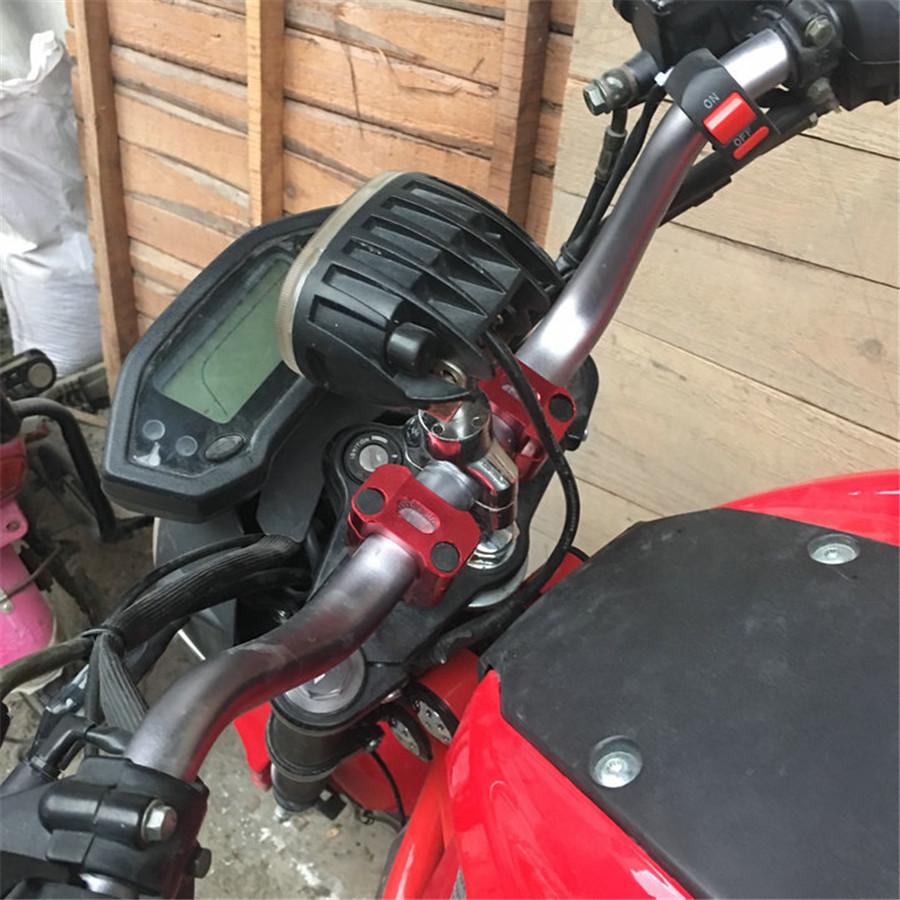 Pair 1 1/8" 28mm Universal CNC Motorcycle Handlebar Mount  Riser Clamp BLACK BIN