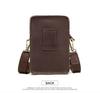 Men's Retro Crazy Horse Leather Crossbody Phone Waist Bag