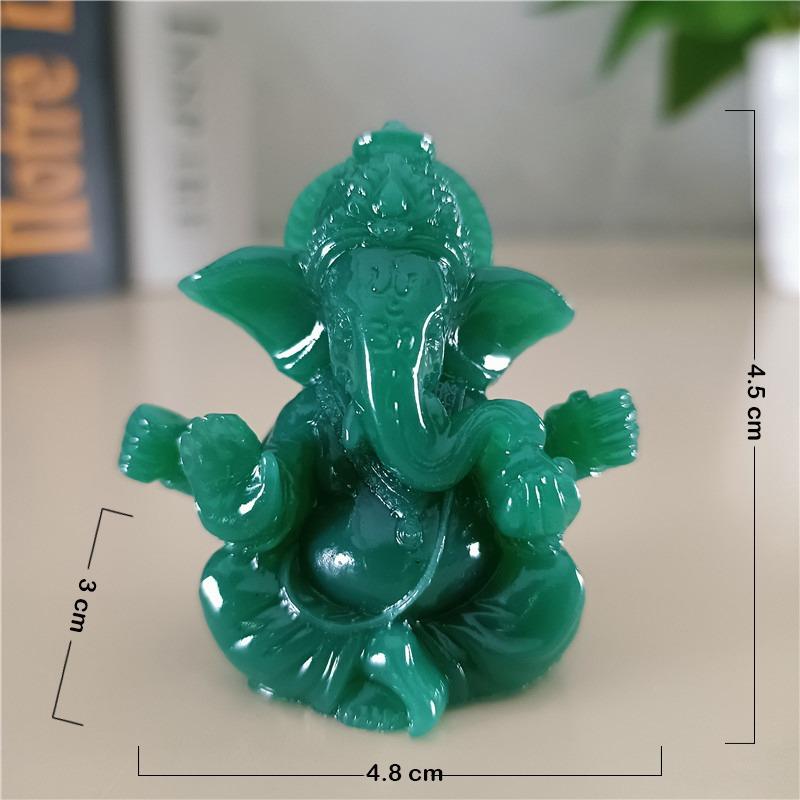 Lord Ganesha Buddha Statue Elephant God Sculptures Ganesh Figurines Man-made Jade Stone Home Garden Buddha Decoration Statues