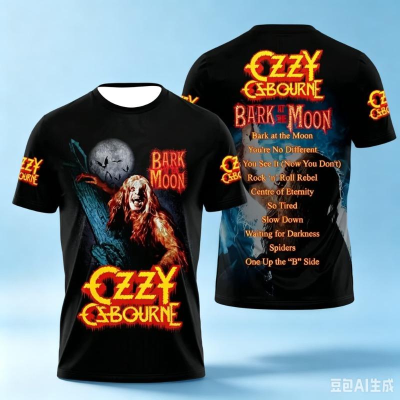 Ozzy Osbourne Vintage 3D Print T Shirt Heavy Metal Rock Singer Memorial Portrait Graphic Short Sleeve Streetwear Tops Fashion