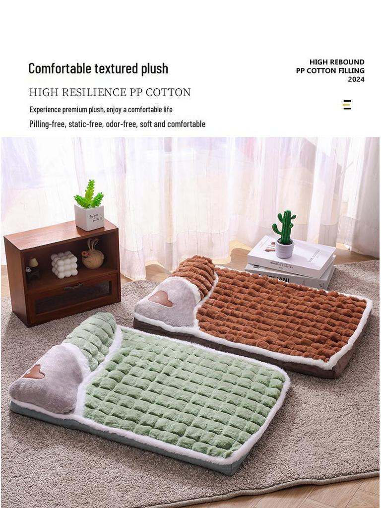 Zimní teplý pelíšek pro mazlíčky: Hustá pohovka pro psy a kočky pro všechna roční období