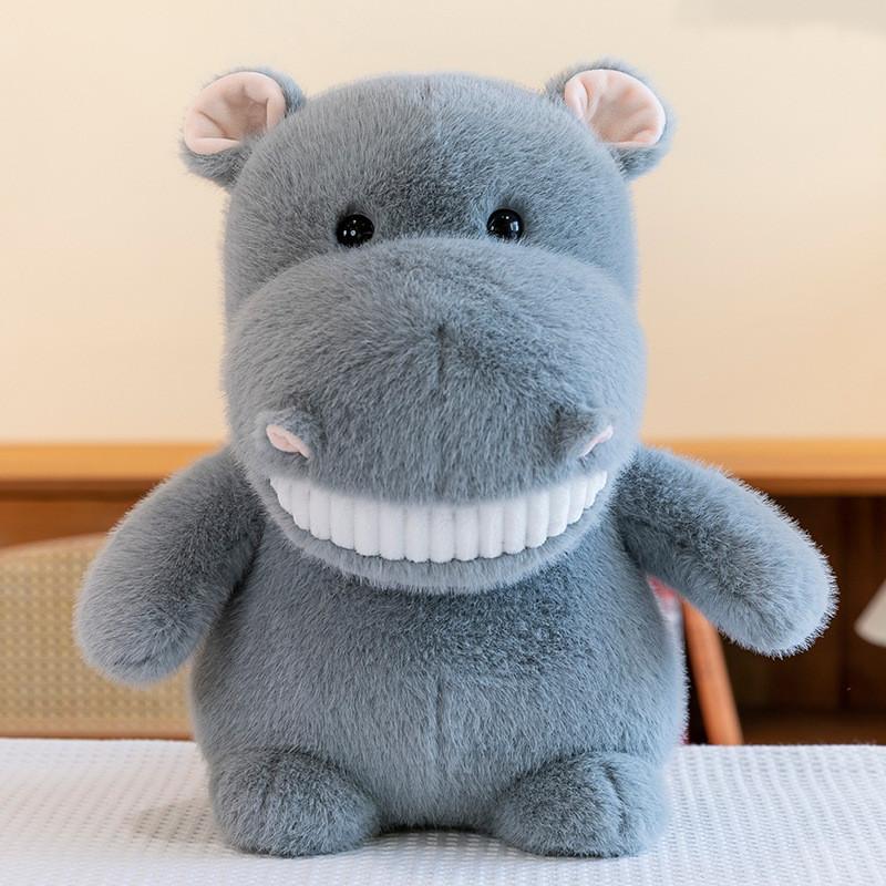 

Plush Toy Hippopotamus Cute Cartoon Stuffed Doll Home Decor Birthday Present Gray,28cm/11.02in