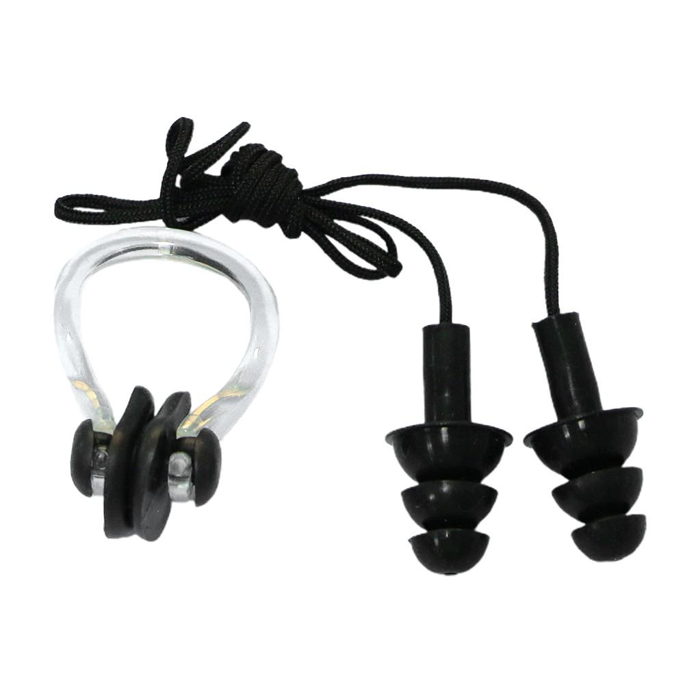Soft Silicone Ear Plugs & Nose Clip Set Case Kid/Child Swimming Water Pool/Sea