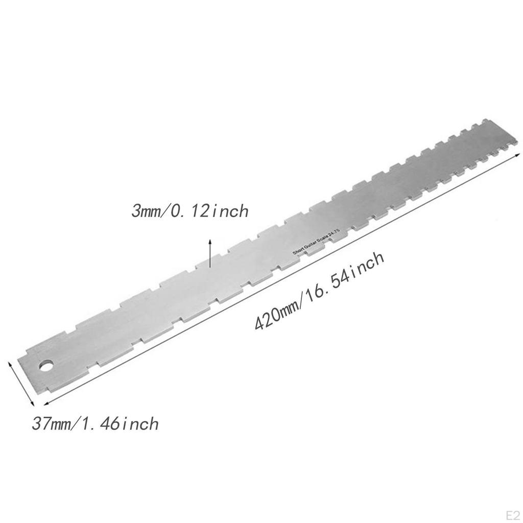 Gekerbte gerade Kante Gitarrenbauerwerkzeug Messen Tragbares Halslineal für Zuhause