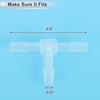 Four Hose Barb Fitting 332" T 3 Way Splicer Joint Aquarium PP Clear Universal