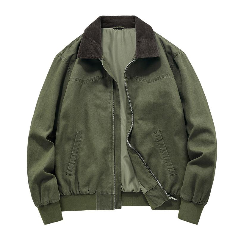 Thin Jacket, Loose Clothes, Large Size Top, Spring and Autumn Young Men's Lapel Wash Tooling Jacket