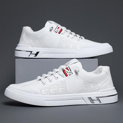 Sommer Herrenschuhe 2025 neue lässige Lederschuhe Herren kleine weiße Board-Schuhe atmungsaktive vielseitige weiße Schuhe Frühling und Herbst Sport trendige Schuhe