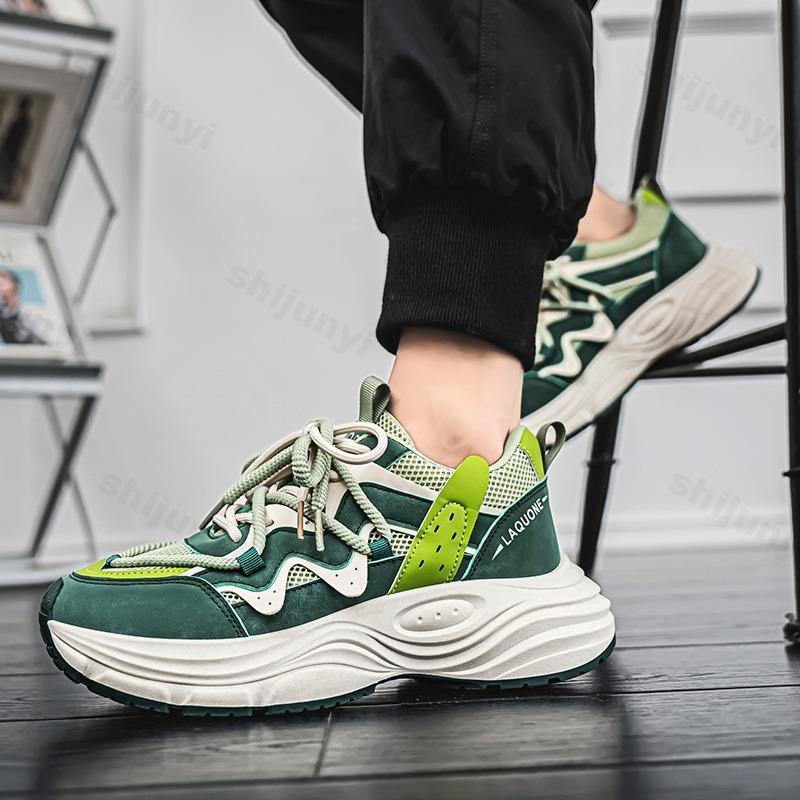 Zapatillas Casuales de Moda para Hombre Moda de Primavera Transpirables Zapatillas de Plataforma Hombre Antideslizantes Con Cordones Zapatillas para Correr Malla Zapatillas De Hombre