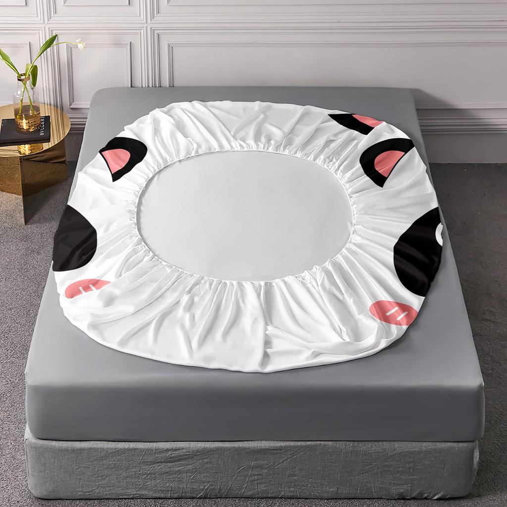 Cute Cartoon Panda Pattern Bed Hat Four-Piece Bedding Set Bedroom Dormitory Bedding Decoration
