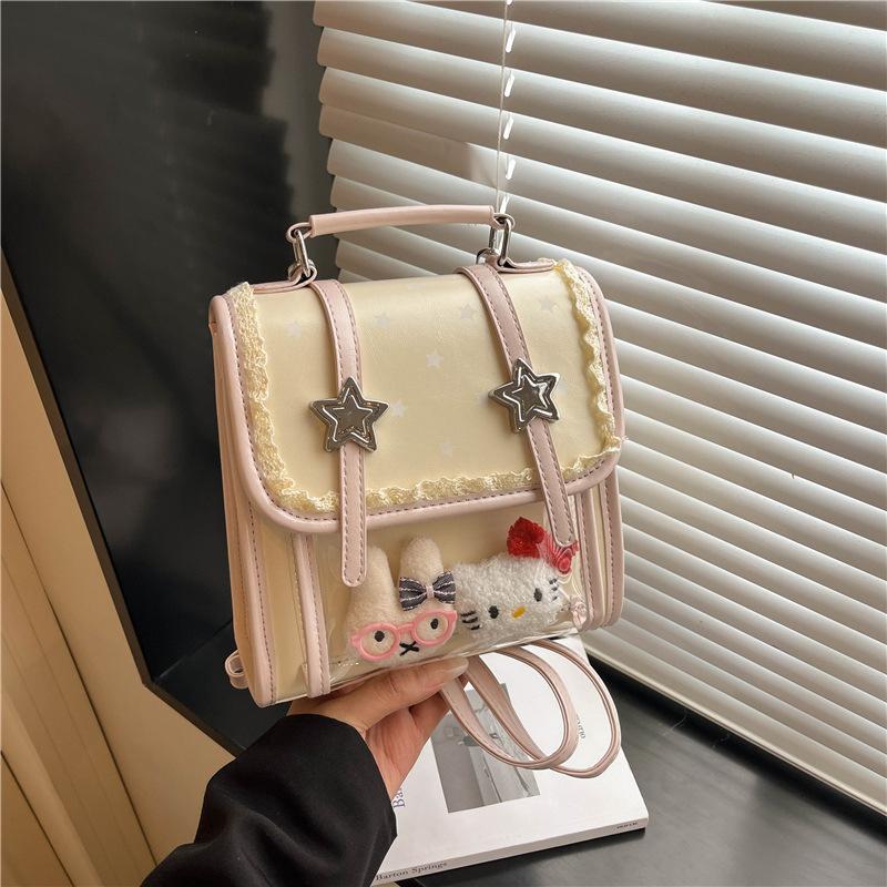 Schoolbag Korean Version of College Style Contrasting Color Backpack Women's 1011 New Small Fresh Handbag Versatile High-end Messenger Bag