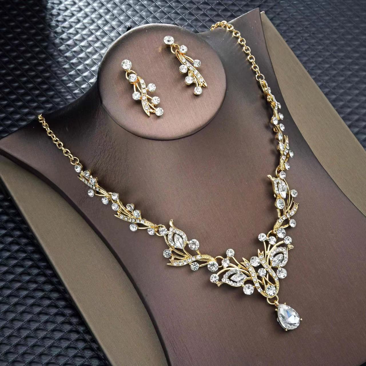 

BLINGBAY женский новый свадебный комплект, ожерелье, серьги, двухсекционное изумрудное ожерелье, модное винтажное вечернее платье, аксессуары для девочек, вечерние ювелирные изделия, подарки