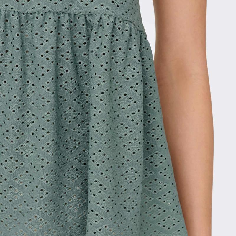 Dámský jednoduchý prolamovaný top bez rukávů s výstřihem do V a výstřihem do V