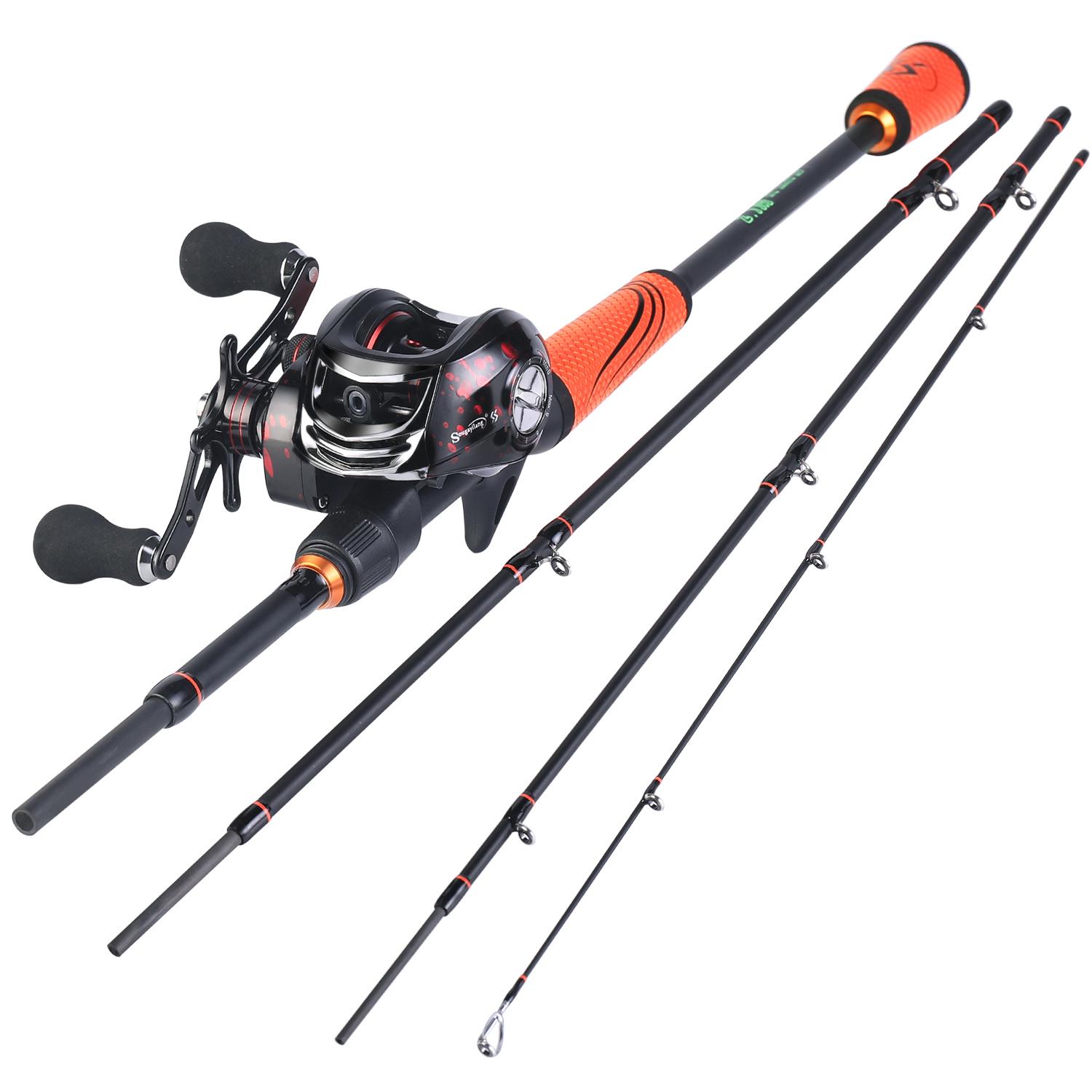 

SOUGAYILANG Набор удочек и катушек 1,8 м/2,1 м, удочка для литья с 17 + 1BB, катушка для литья, инструменты для ловли карпа 1.8m& Right handle