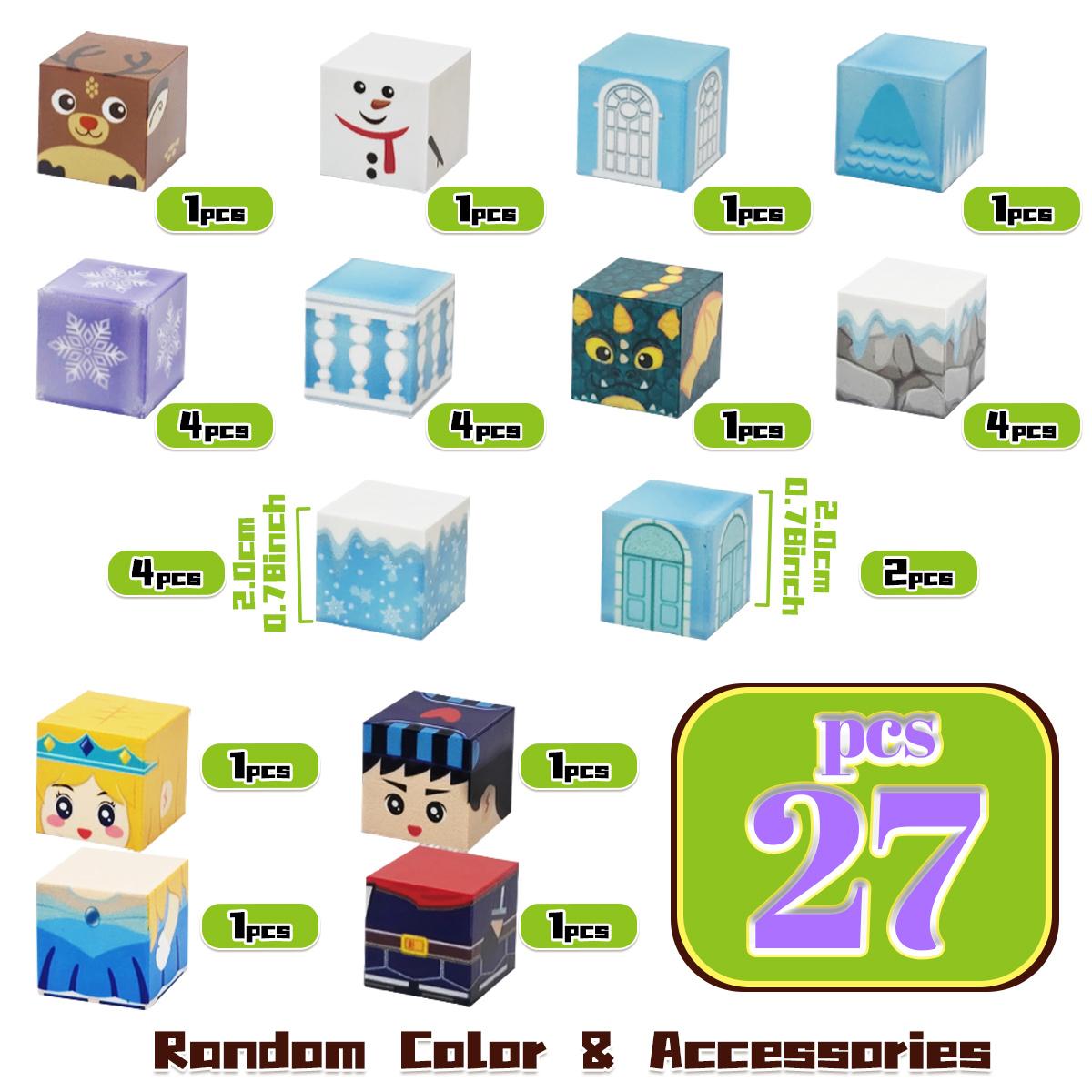 Ice High-Quality And High-Quality Snow High-Quality World High-Quality Magnetic High-Quality Block High-Quality Set, Ice High-Quality And