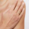 Shining Cubic Zirconia Metal Texture Stainless Steel Double Layer Ring Trendy Gold Plated Geometric Circle Finger Jewelry Gifts