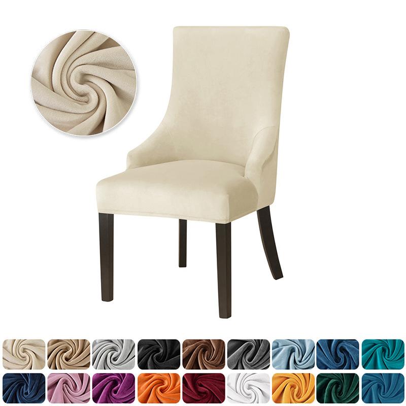Silver Fox Velvet American-Style Armchair Cover, Thickened for Home, Hotel, Restaurant, Curved Table, Premium Chair Cover