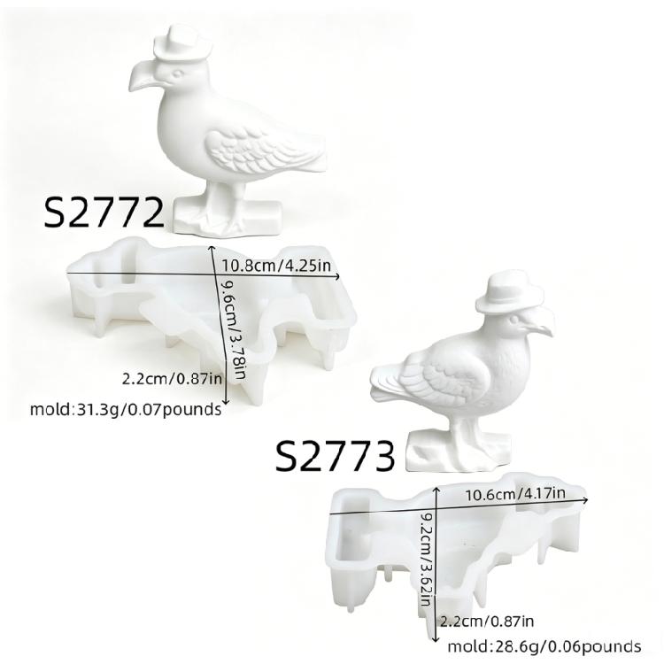 2Pcs Bird Shape Silicone Molds for Handmade Candle Soap Easy Demolding Multipurpose Silicone Mould for Resin Casting