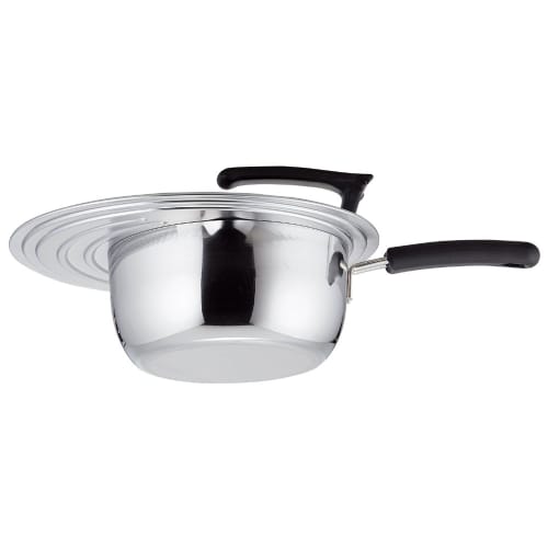 Shimomura Kihan Frying Pan Lid with Window [Made in Japan] Fits 18-26cm Frying Pans, Includes Stand, See-Through, Stainless Steel, Rust-Resistant, Tsu