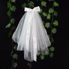Elegant White Short Bridal Veil for Wedding Photos