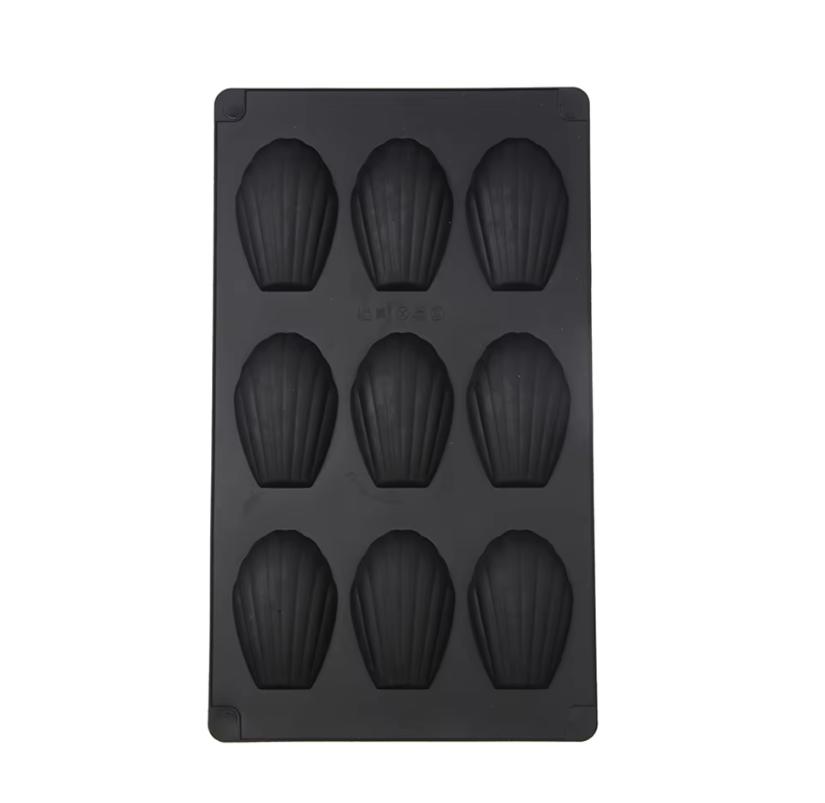 Silicone Madeline Cookies Pan 9 Cavities Madeline Mold Nonstick Baking Pan for Make Madeleine Cookies Baking Tool