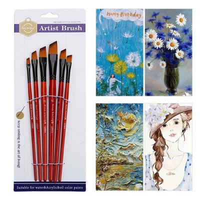 Angled Flat Tipped Art Paintbrush Set for Acrylic Oil Watercolor Flexible for Kid Beginner Student Amateurs Painter