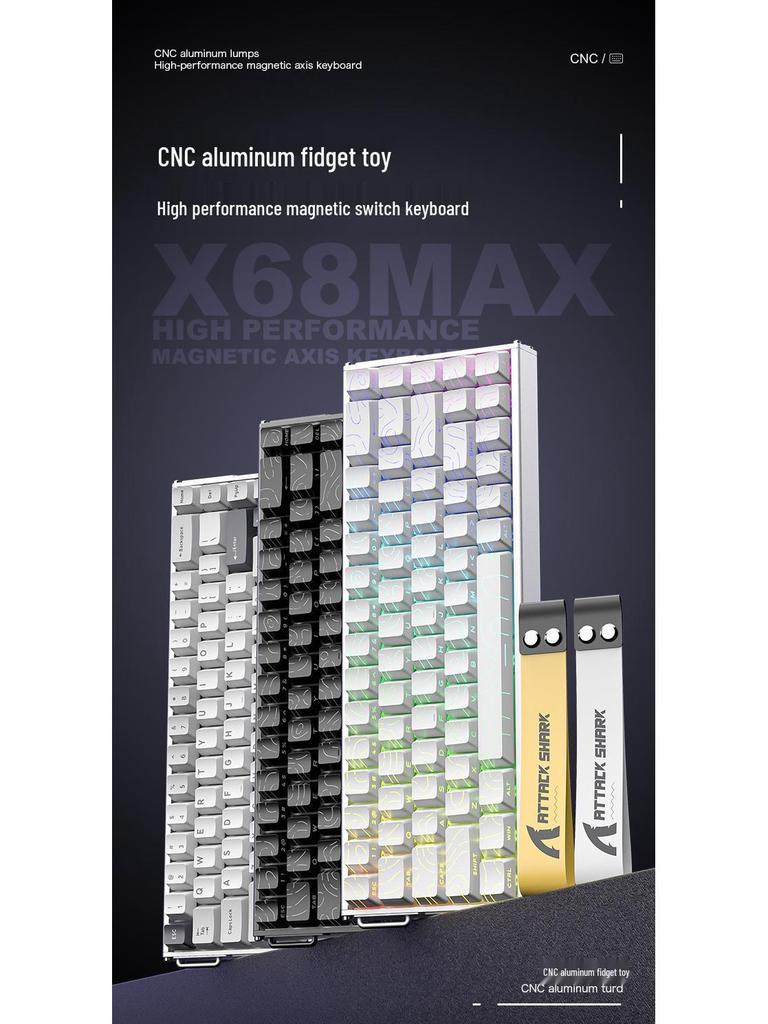 ATTACK SHARK X68MAX Aluminum Magnetic Switch RGB Mechanical Gaming Keyboard 8K