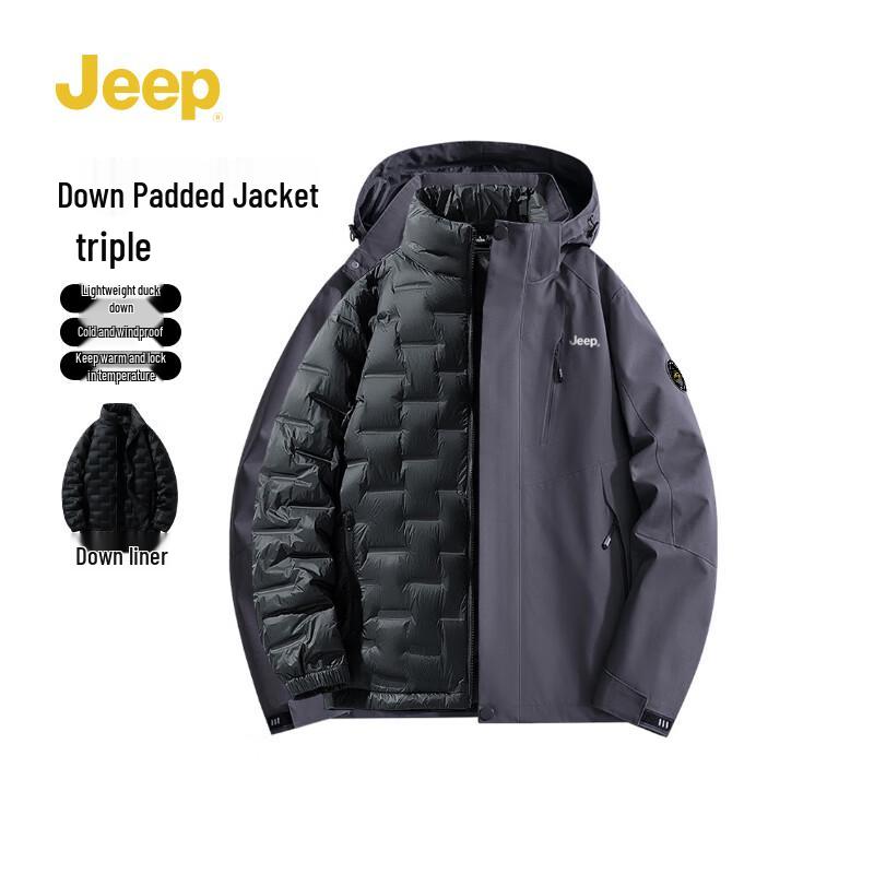 

JEEP Unisex 3-in-1 Down Warm Outdoor Jacket 4XL