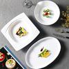 Irregular Shape White Melamine Hotel Dinner Plates Dishes Imitation Porcelain Trays Salad Dessert for Home and Kitchen