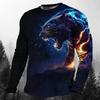 Cool Animal The Leopard 3d Print Men's O-Neck Long Sleeve T-shirt