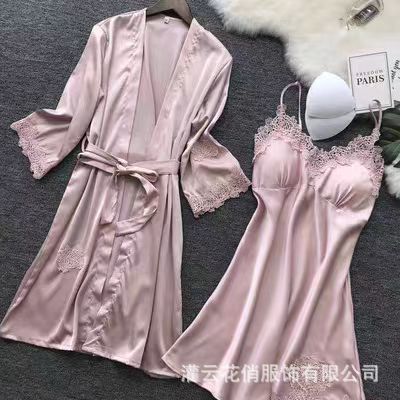 Europe and the United States popular sexy lingerie lace suspender lace nightdress women's loungewear two-piece set source