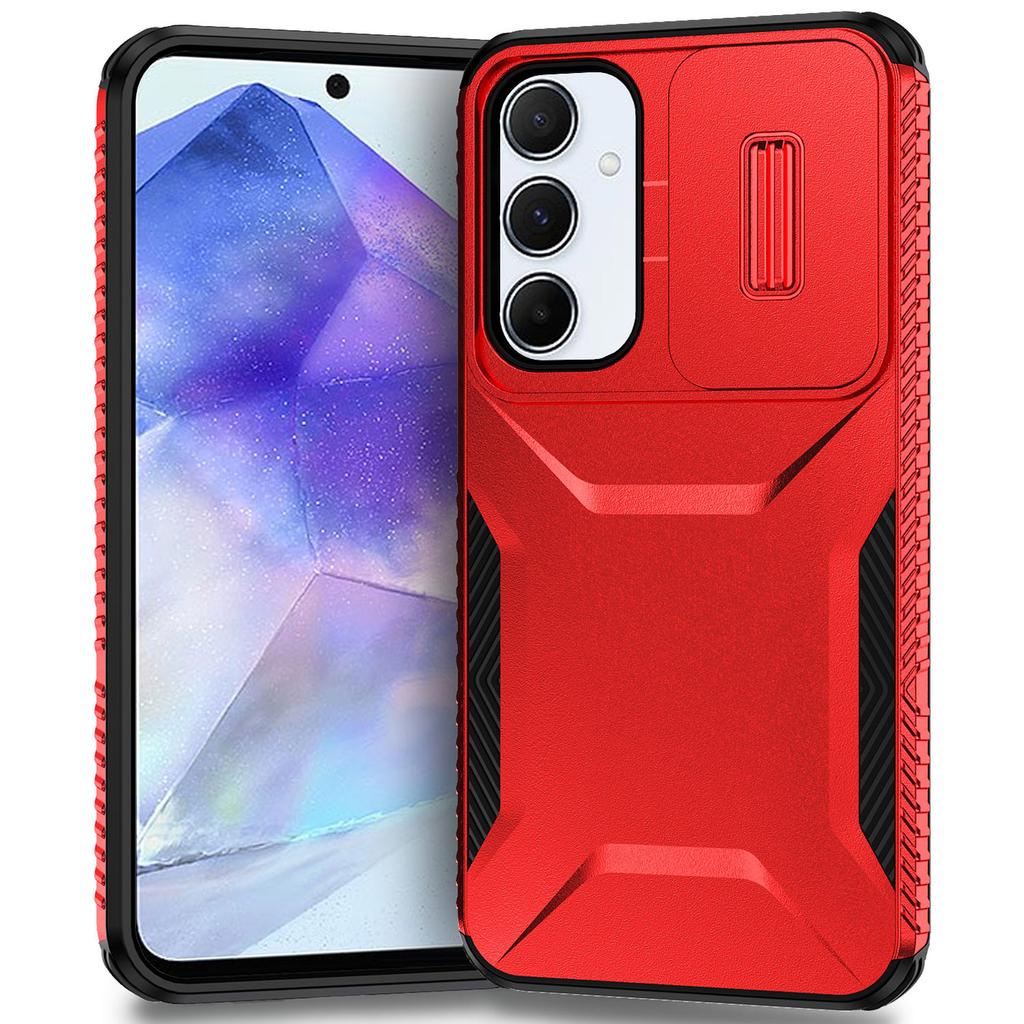 For Samsung Galaxy A55 5G Shockproof Case PC+TPU Phone Shell with Sliding Camera Cover