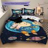3pcs Space Hamster Bedding Set - 1 Duvet Cover + 2 Pillowcases(Core Not Included), Machine Washable Polyester yy251216129