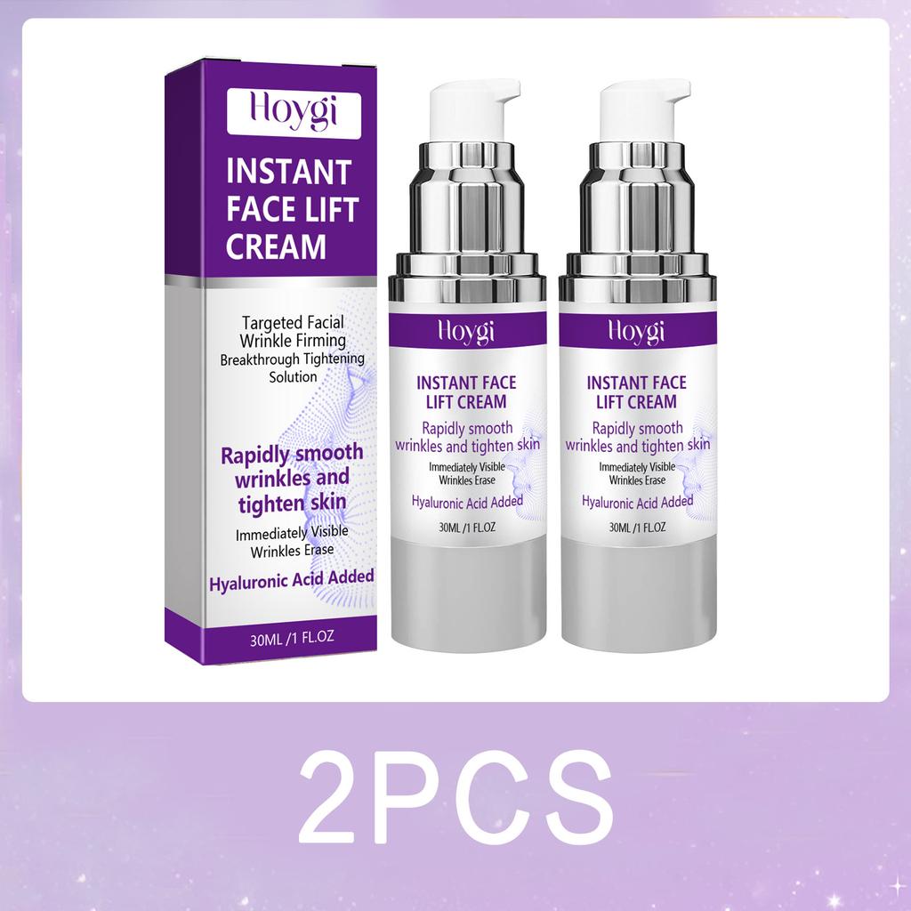 Instant Face Lift Cream Hyaluronic Acid Tightening Firming Smoothing Fine Lines Wrinkles Brightening Anti-Aging Face Moisturizer