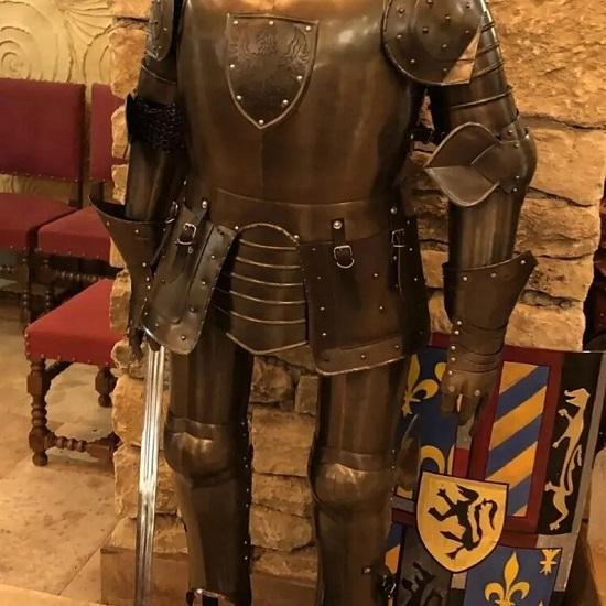 Středověký rytíř Plná zbroj Nositelná Křižácká bojovníkova zbroj Oblek na celé tělo pro reenactmenty LARP kostým
