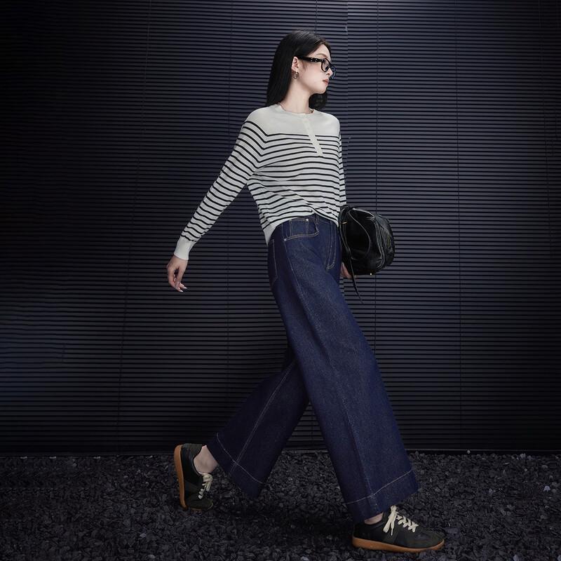 Women s Cloud Oxygen Cotton Straight Slim Wide-Leg Cropped Jeans XL