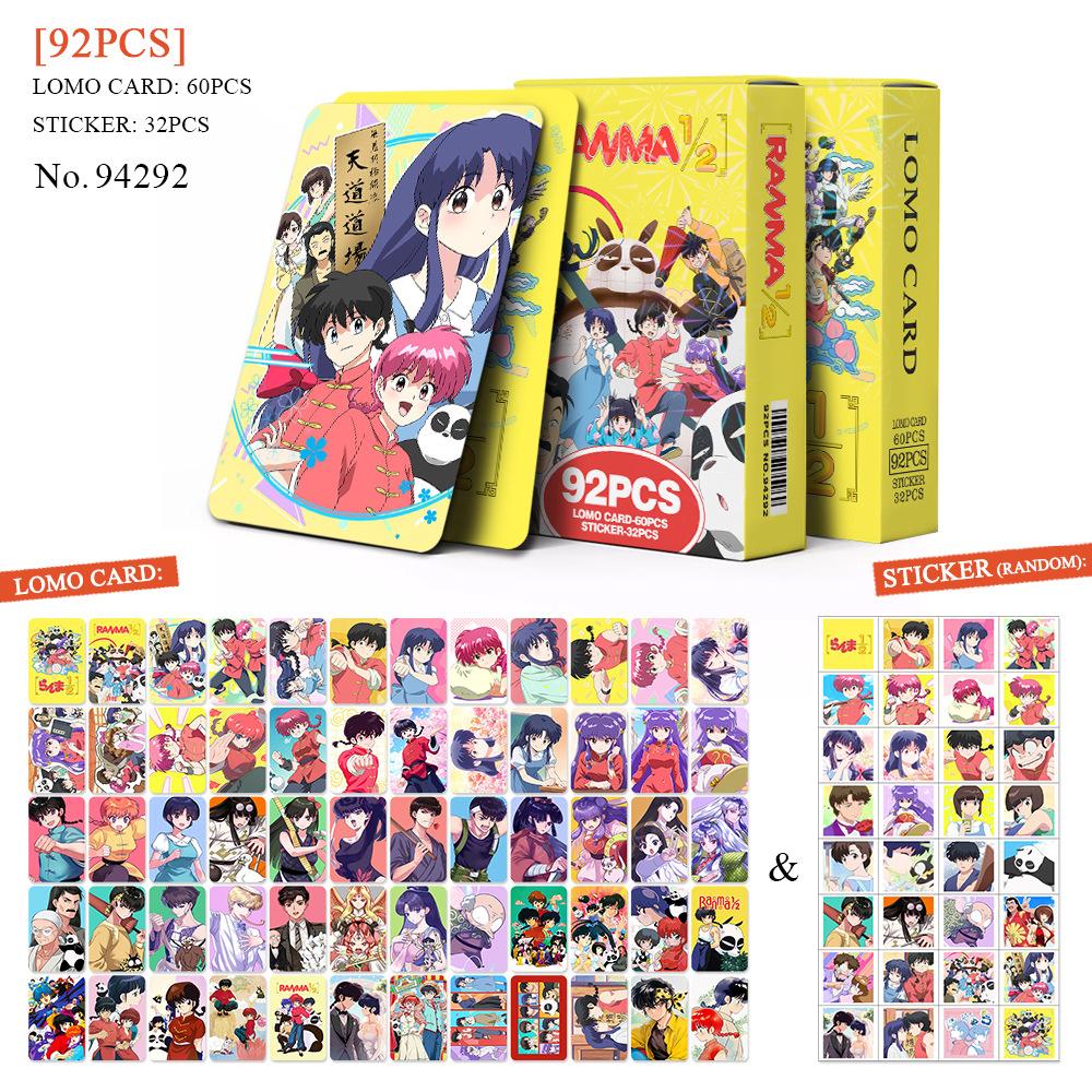

92 шт./набор Аниме Ranma HD Фото Двусторонние Карточки Ломо Мультяшные Персонажи Коллекция Открытка Подарки