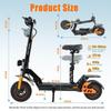Twofish V5 Max Electric Scooter 11" Tire 1000W Peak Motor Urban Commuter E-scooter With Seat 48V 18AH Dual Disc Brakes Max Load 120Kg