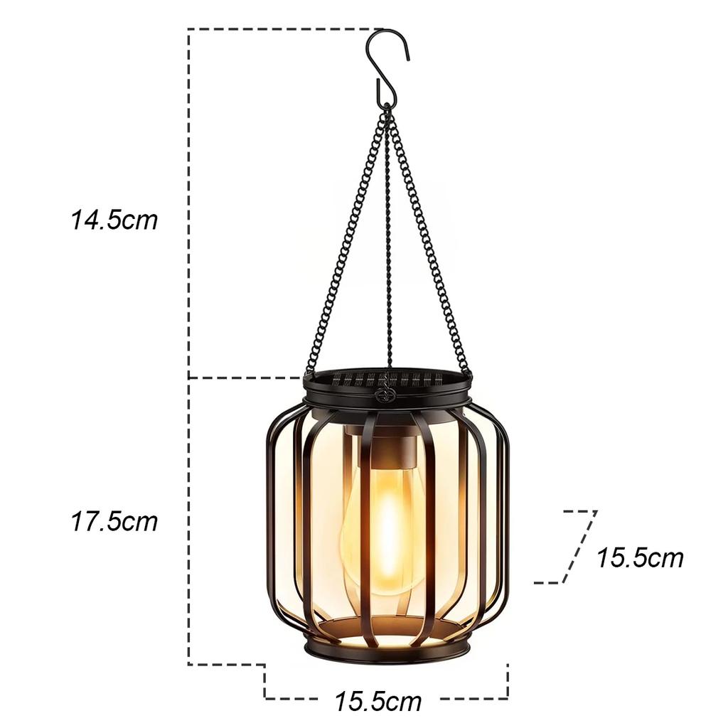 1/2/4PC Solar Powered Lantern Outdoor Solar Hanging Light with Hook Warm White Waterproof Solar Garden Lamp for Yard Porch Decor